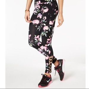 Material Girl Black Floral Leggings Spring Bloom